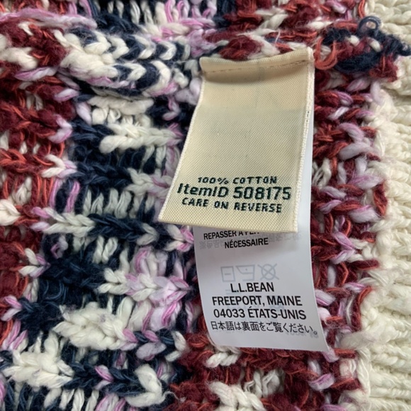 L.L. Bean Cream and Multicolor Patterned Cardigan - Picture 6 of 8